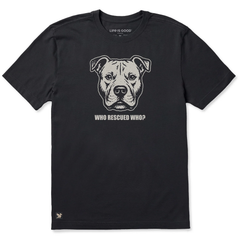 Life is Good Men's Bert's Who Rescued Who Pit Crusher Lite Tee