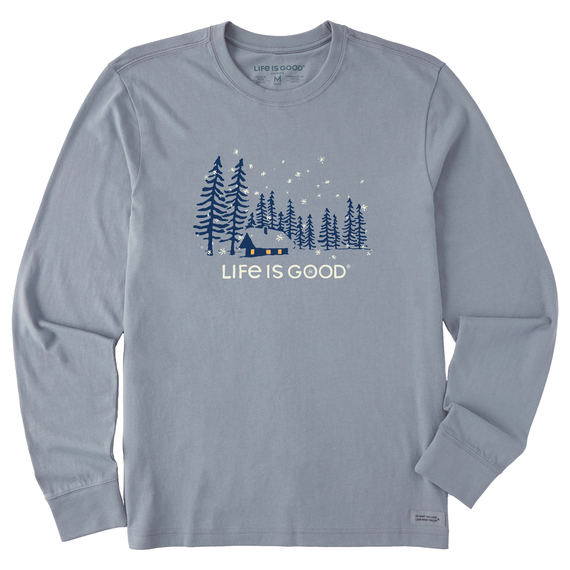 Life is Good Men's Snowy Evening Long Sleeve Crusher Tee