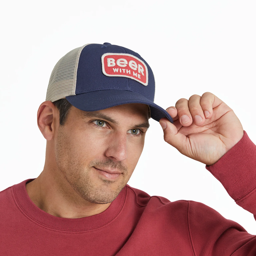 Life is Good Beer With Me Patch Trucker
