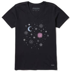 Life is Good Women's Celestial Sun, Moon, and Stars Crusher Vee