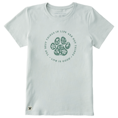 Life is Good Women's Best Things in Life Are Dog Paws Floral Crusher Lite Tee