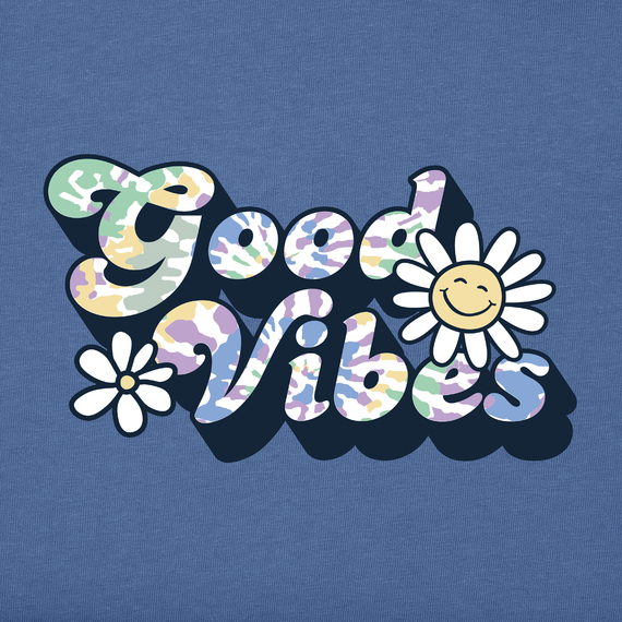 Life is Good Women's Tie Dye Groovy Good Vibes Long Sleeve Crusher Tee