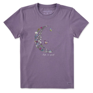 Life is Good Women's Wildflower Crescent Short Sleeve Crusher Tee