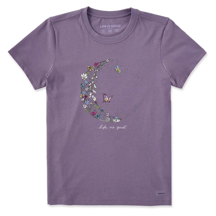 Life is Good Women's Wildflower Crescent Short Sleeve Crusher Tee