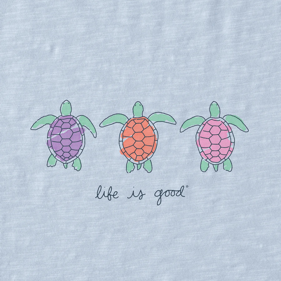 Life is Good Women's Three Turtles Textured Slub Tank