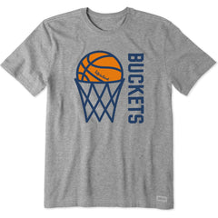 Life is Good Men's Buckets Basketball Crusher Tee