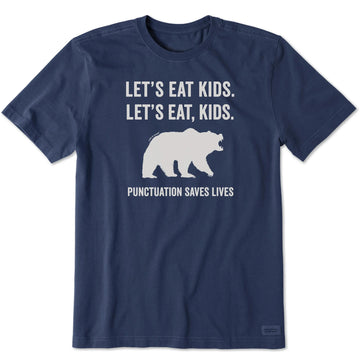 Life is Good Men's Let's Eat, Kids Short Sleeve Crusher Tee