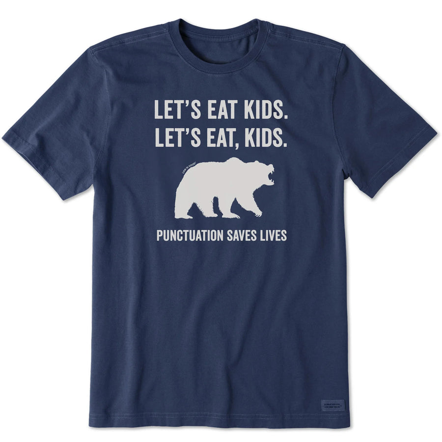 Life is Good Men's Let's Eat, Kids Short Sleeve Crusher Tee