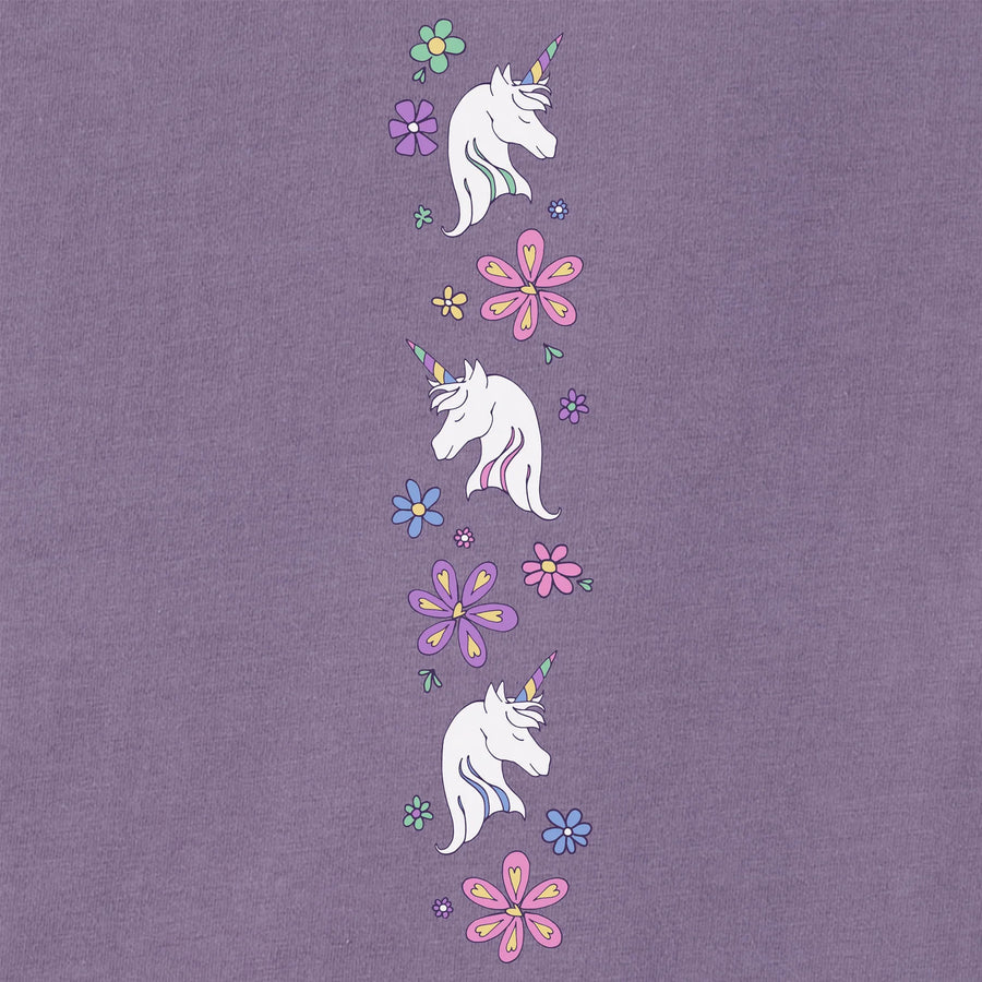 Life is Good Toddler Unicorn Flowers Long Sleeve Crusher Tee