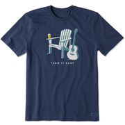 Life is Good Men's Clean Adirondack Guitar Beer Crusher Lite Tee