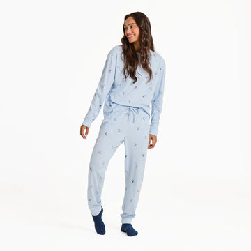 Life is Good Women's Ski Ya Later Pattern Snuggle Up Sleep Jogger