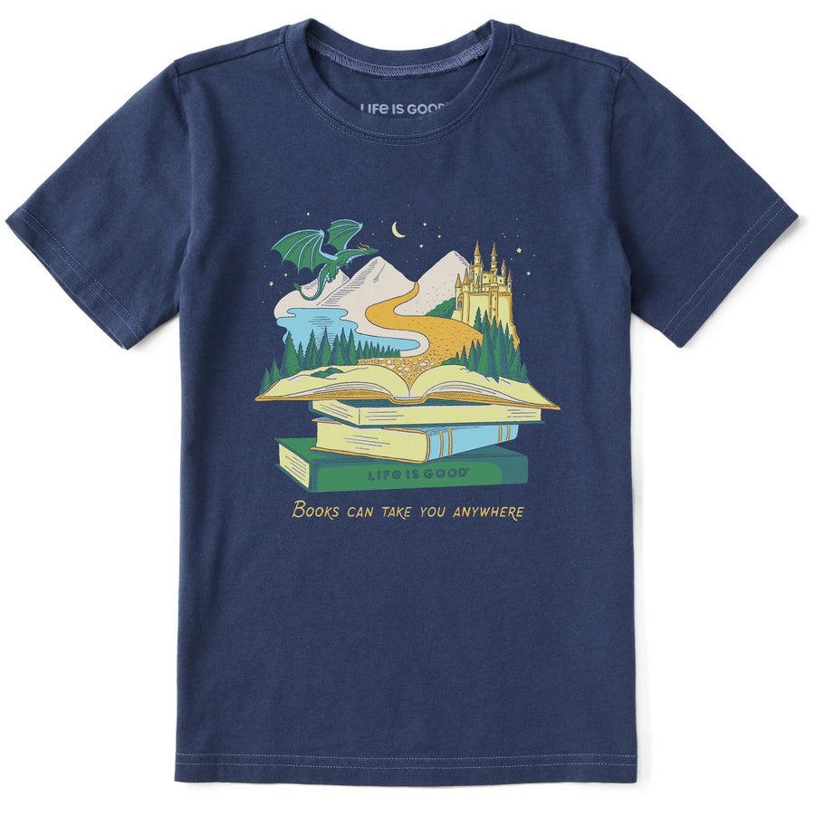 Life is Good Kids Books Can Take You Anywhere Crusher Tee