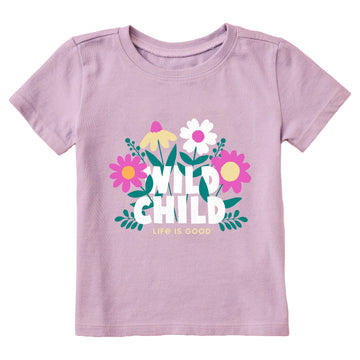 Life is Good Toddler Wild Child Flowers Short Sleeve Crusher Tee