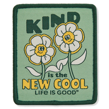 Life is Good Kind is the New Cool Flowers Woven Patch