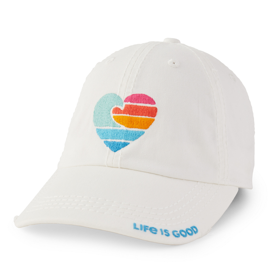 Life is Good Wave Heart Icon Sunwashed Chill Cap