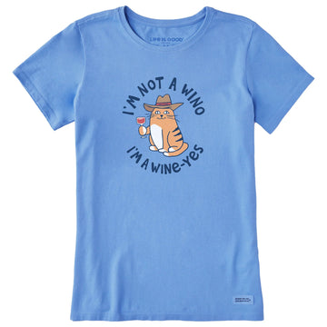 Life is Good Women's Cat Wine-Yes Crusher Tee