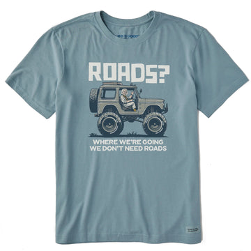Life is Good Men's We Don't Need Roads Crusher Tee