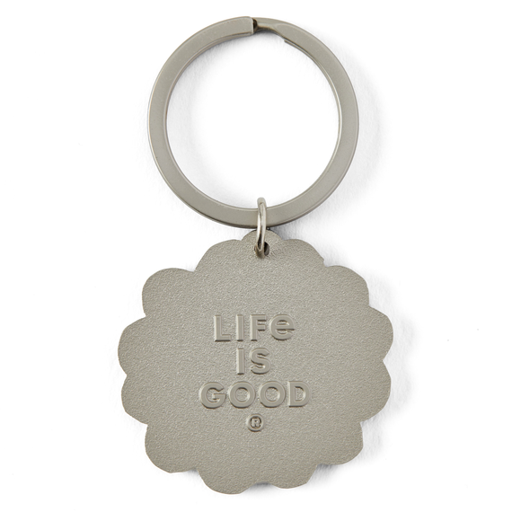 Life is Good Happy Smile Daisy Kind Keychain