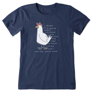 Life is Good Women's Chicken Motives Short Sleeve Tee