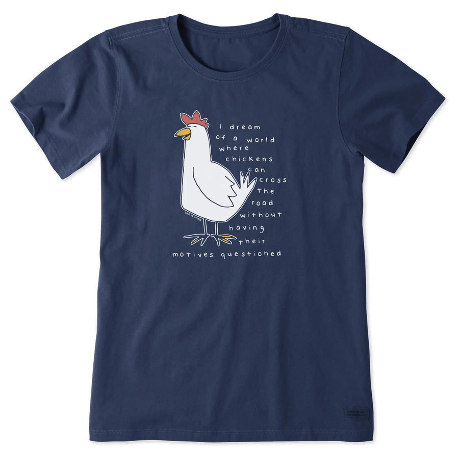 Life is Good Women's Chicken Motives Short Sleeve Tee