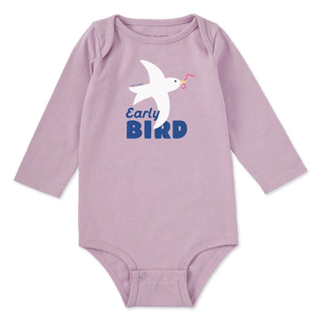 Life is Good Baby Early Bird Long Sleeve Crusher Bodysuit