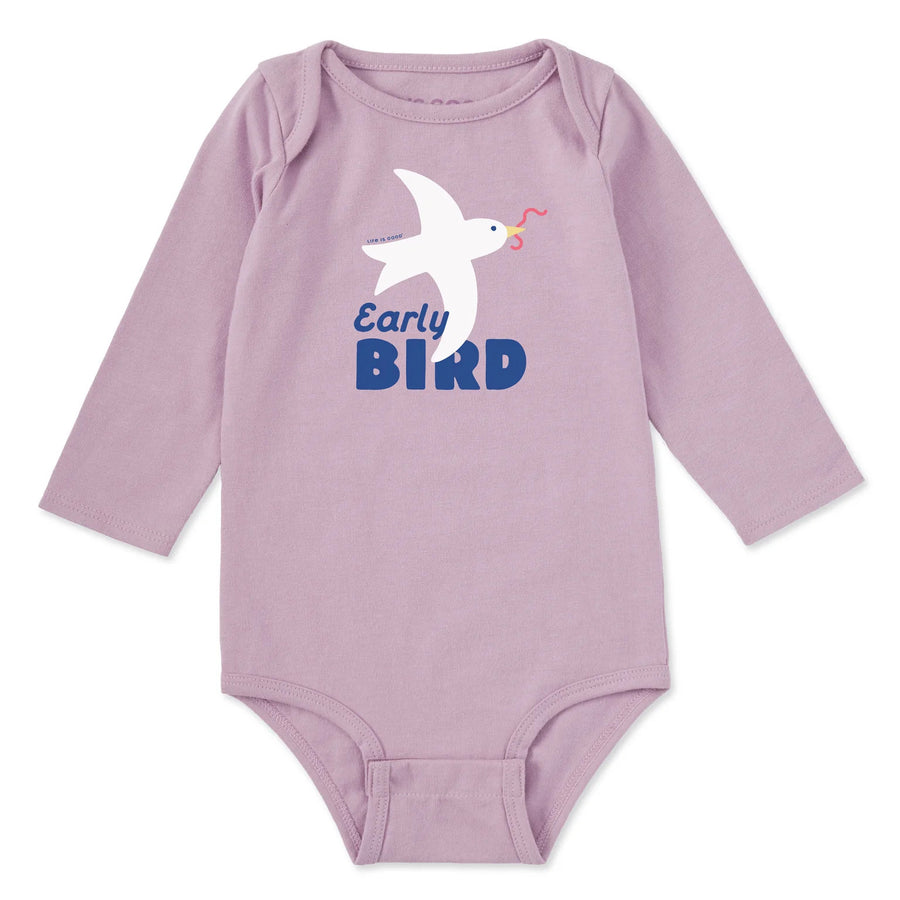 Life is Good Baby Early Bird Long Sleeve Crusher Bodysuit