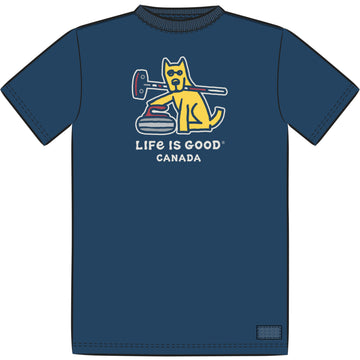 Life is Good Men's Rocket Curling Canada Short Sleeve Crusher Tee