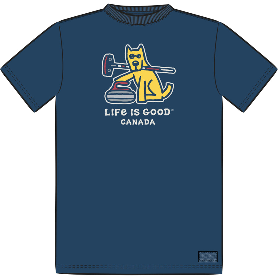 Life is Good Men's Rocket Curling Canada Short Sleeve Crusher Tee