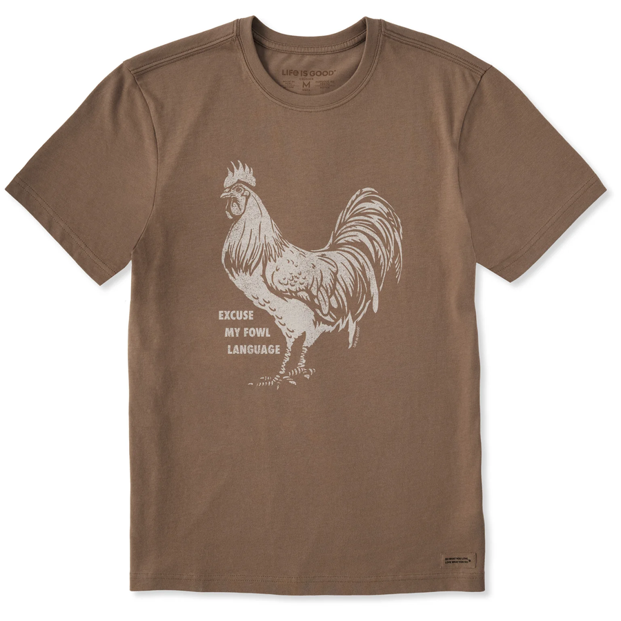 Life is Good Men's Rooster Fowl Language Crusher Tee