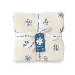Life is Good Vintage Daisies Plush Throw Blanket