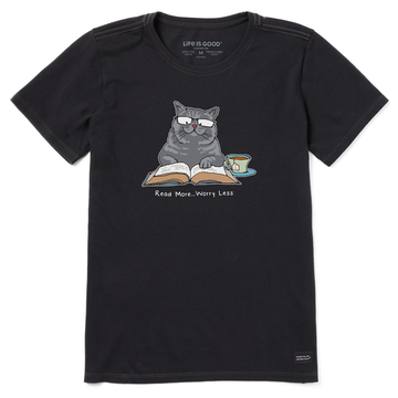 Life is Good Women's British Shorthair Tabby Read More Crusher Tee