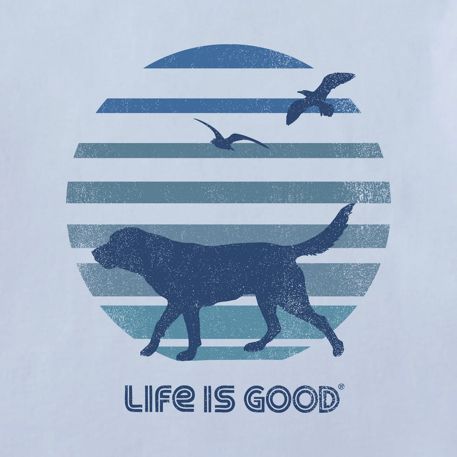 Life is Good Men's 70's Retro Dog Beach Walk Crusher Tee