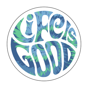 Life is Good Groovy Tie Dye LIG Circle Sticker