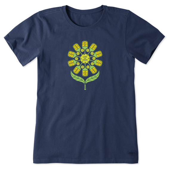 Life is Good Women's Pickleball Flower Crusher Tee