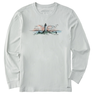 Life is Good Men's Storybook Lighthouse Vista Long Sleeve Crusher Tee