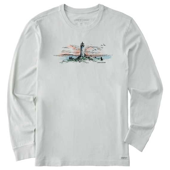 Life is Good Men's Storybook Lighthouse Vista Long Sleeve Crusher Tee