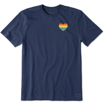 Life is Good Men's Rainbow Pride Heart Crusher Tee