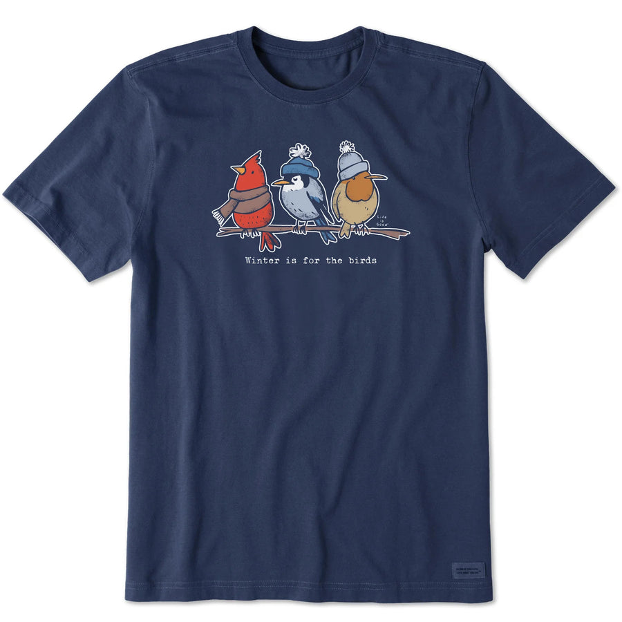 Life is Good Men's Shady Winter is for the Birds Short Sleeve Crusher Tee