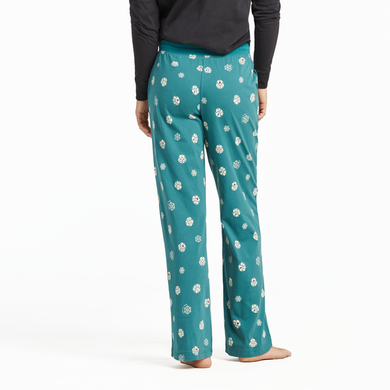 Life is Good Women's Holiday Paw Pattern Snuggle Up Sleep Pant