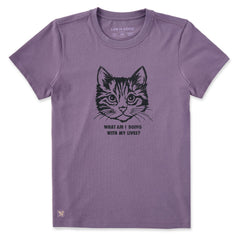 Life is Good Women's What Am I Doing With My Lives Crusher Lite Tee