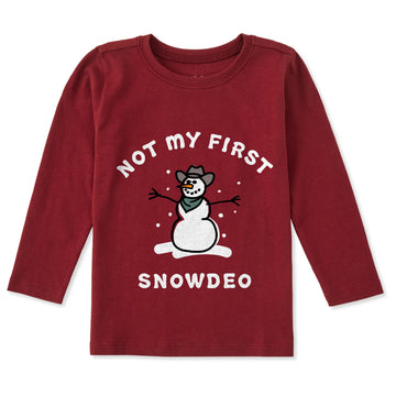 Life is Good Toddler Not My First Snowdeo Long Sleeve Crusher Tee