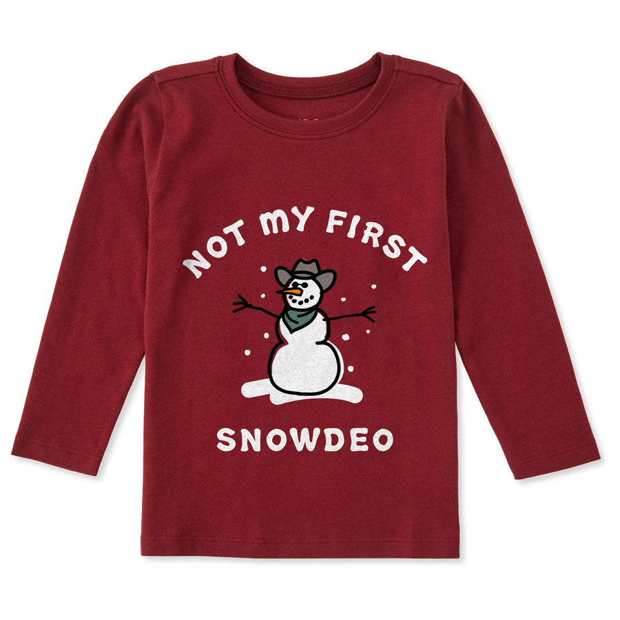 Life is Good Toddler Not My First Snowdeo Long Sleeve Crusher Tee