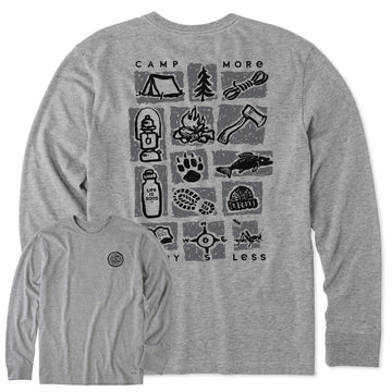Life is Good Men's Camp More Long Sleeve Crusher Tee