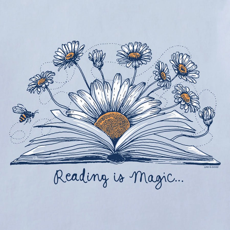 Life is Good Women's Reading is Magic Short Sleeve Crusher Tee
