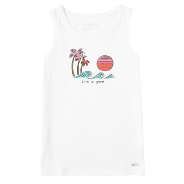 Life is Good Women's Quirky Wave Palm Sun Crusher Tank
