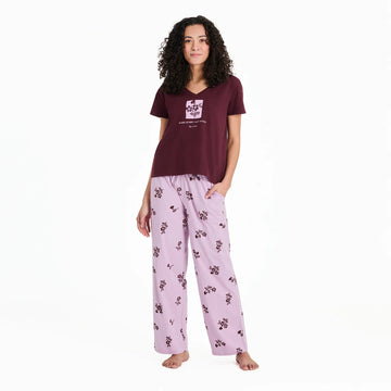 Life is Good Women's Simple Blossom Pattern Snuggle Up Sleep Pant