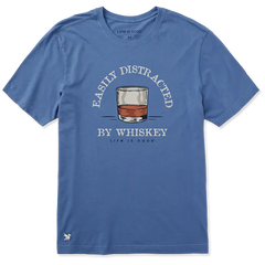 Life is Good Men's Easily Distracted Whiskey Crusher Tee