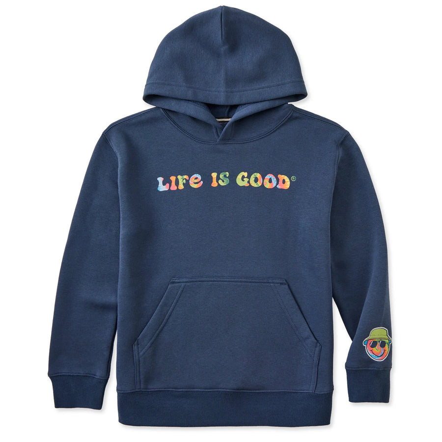 Life is Good Kids Groovy LIG Tie Dye Good Vibes Fleece Hoodie