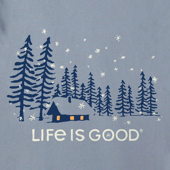 Life is Good Men's Snowy Evening Long Sleeve Crusher Tee