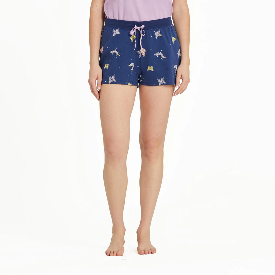 Life is Good Women's Celestial Butterfly Pattern Snuggle Up Sleep Short
